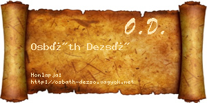 Osbáth Dezső névjegykártya