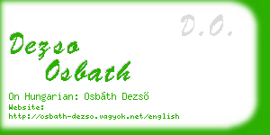 dezso osbath business card