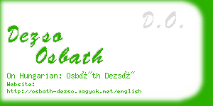 dezso osbath business card